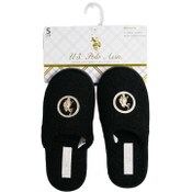 Wholesale - U.S. POLO ASSN. BLK LADIES SLIPPERS SIZE 5-10 C/P 24, UPC: 662239094757